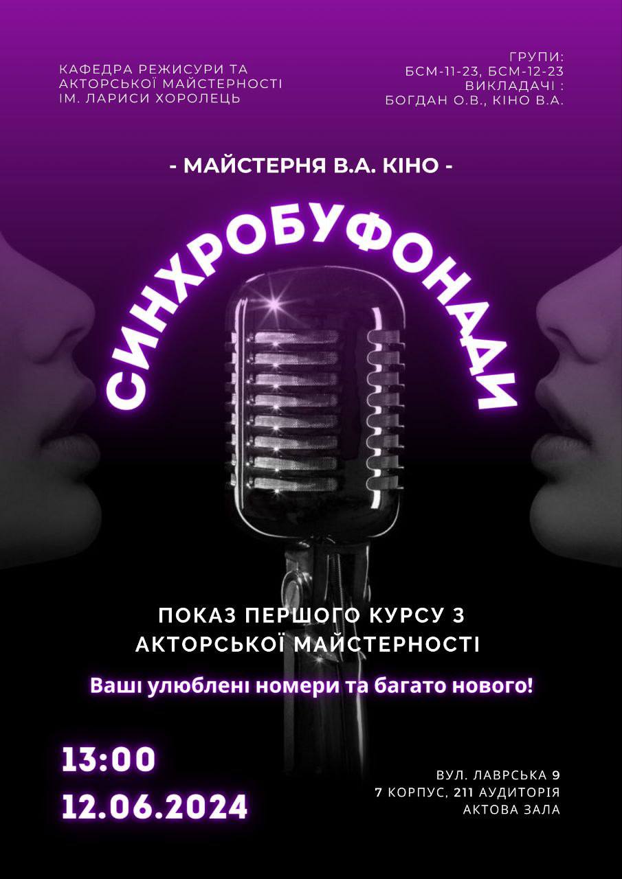 МАЙСТЕРНЯ ВІТАЛІЯ КІНО: СИНХРОБУФОНАДИ